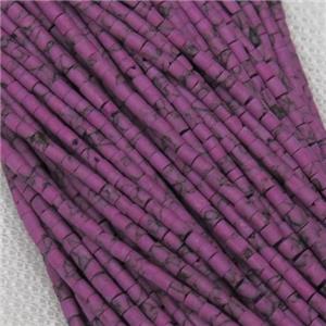 tiny synthetic purple turquoise tube beads, approx 2mm dia