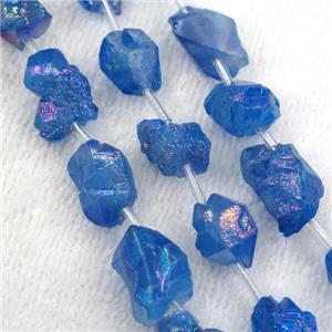 blue Crystal Quartz chip beads, approx 13-18mm