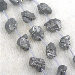silver Crystal Quartz chip beads, approx 13-18mm