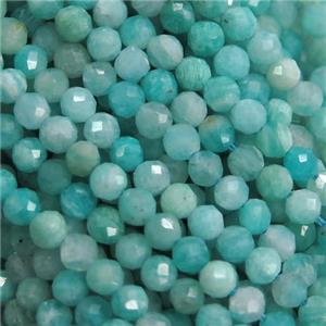 tiny Amazonite Beads, faceted round, approx 3mm dia