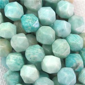 Brazilian Amazonite beads, faceted round, approx 10mm dia