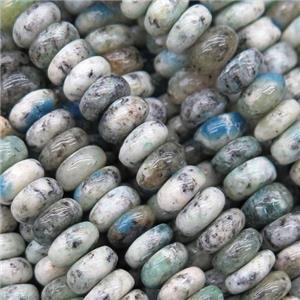 natural K2 jasper beads, rondelle, A grade, approx 3x8mm