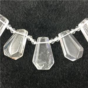 Clear Quartz teardrop beads, approx 20-40mm