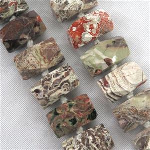 Ocean Jasper nugget beads, faceted cuboid, approx 13-30mm