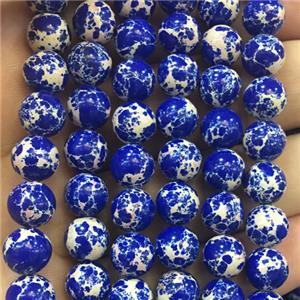 round blue synthetic Imperial Jasper beads, approx 10mm dia