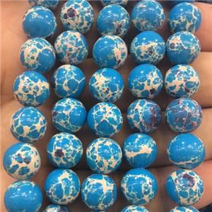 round synthetic blue Imperial Jasper beads, approx 8mm dia