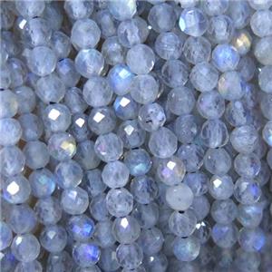Labradorite beads, faceted round, AA-grade, approx 2mm dia