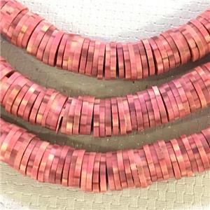 Fimo Polymer Clay Heishi Beads, red, approx 8mm dia