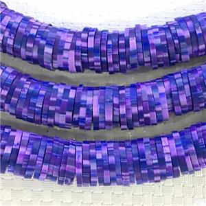 Fimo Polymer Clay Heishi Beads, purple, approx 8mm dia
