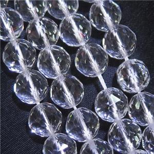 Clear Quartz Beads, faceted round, AA-grade, approx 12mm dia