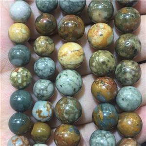 natural Oregon Picture Jasper beads, round, approx 4mm dia