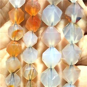 natural agate beads, faceted round, approx 10mm dia