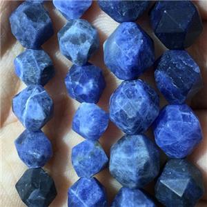 matte blue Sodalite beads, cutted round, approx 6mm dia