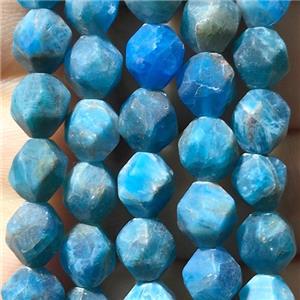 matte blue Apatite beads, cutted round, approx 8mm dia