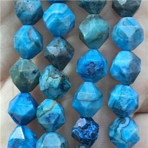 blue Crzay Agate beads, faceted round, approx 8mm dia