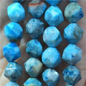 blue Crzay Agate beads, faceted round, approx 6mm dia