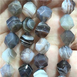 faceted round Botswana Agate beads, approx 8mm dia