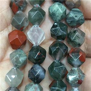 African Blood Jasper Beads, faceted round, approx 8mm dia