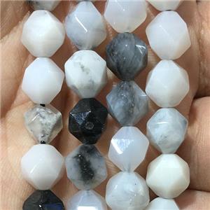 natural Agate Beads, faceted round, approx 6mm dia