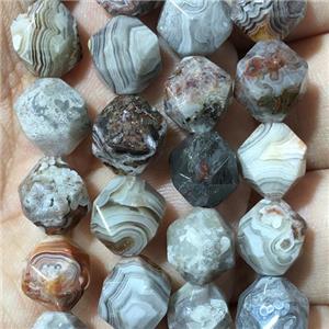 natural Mexico Agate Beads, faceted round, approx 10mm dia