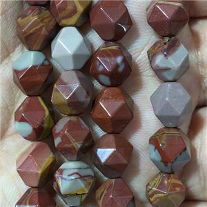red Australian Picture Jasper Beads, faceted round, approx 8mm dia