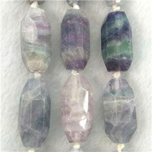 multiColor Fluorite beads, faceted rice, approx 13-30mm