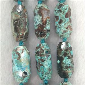 blue Ocean Jasper beads, faceted rice, approx 13-30mm
