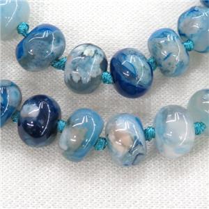 blue Cherry Agate roncelle beads, approx 16mm