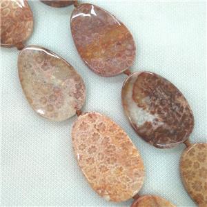 peach Coral Fossil beads, freeform Petoskey, approx 20-60mm