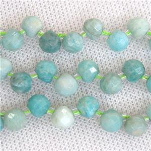 Chinese Amazonite beads, faceted teardrop, top-drilled, approx 7mm