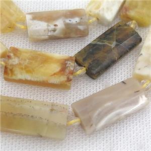 yellow Opal Stone Beads, faceted rectangle, approx 14-28mm