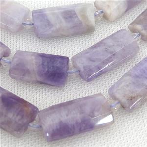 purple Chalcedony Beads, faceted rectangle, approx 14-28mm