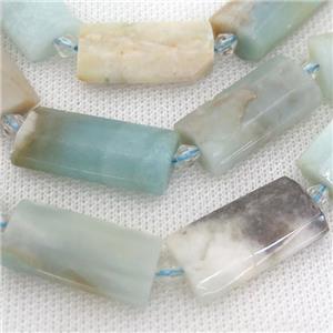 Chinese Amazonite Beads, faceted rectangle, approx 14-28mm