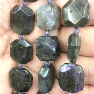 Labradorite square beads, approx 15x15mm