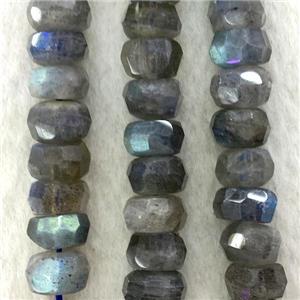 Labradorite Beads, faceted rondelle, approx 5-9mm