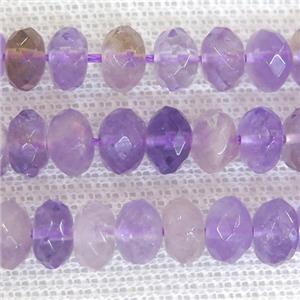 purple Ametrine beads, faceted rondelle, approx 5x8mm