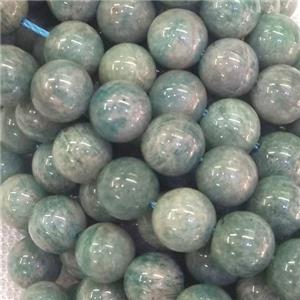 green Russian Amazonite Beads, grade-B, approx 12mm dia