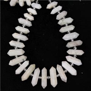 white MoonStone bullet beads, approx 10-40mm