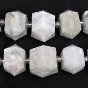 white Moonstone bullet beads, approx 15-30mm