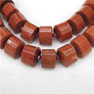 Red Jasper triangle beads, faceted, approx 15mm