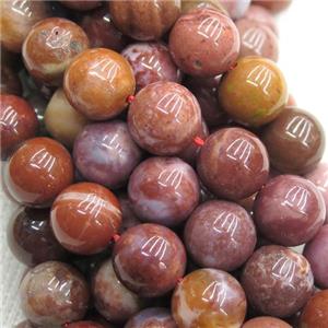 red Portuguese Agate Beads, round, approx 10mm dia