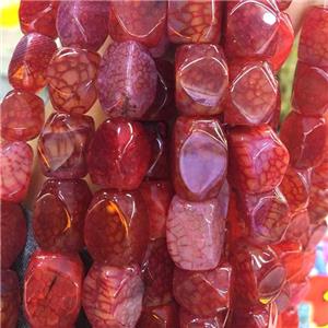 red Dragon Veins Agate Beads, freeform, approx 11-16mm