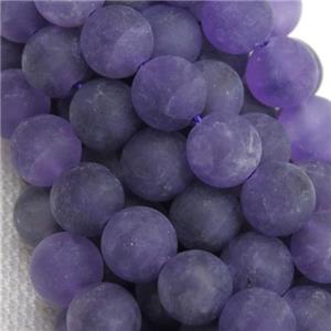 matte Purple Amethyst Beads, round, approx 10mm dia
