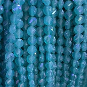 green Amazonite Beads, faceted circle, approx 6mm dia