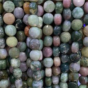Fancy Agate Beads, faceted circle, approx 8mm dia