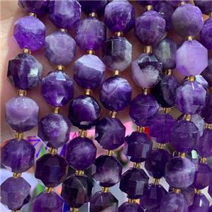 Dogtooth Amethyst bullet Beads, faceted, approx 12mm dia
