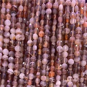 natural Botswana Agate Beads, faceted circle, approx 4mm dia