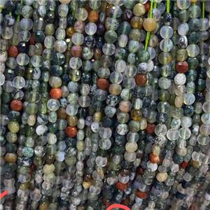 mix Gemstone coin Beads, approx 4mm dia