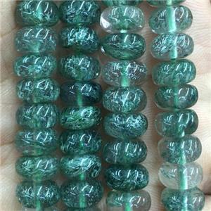 green Quartz beads, rondelle, approx 4x6mm