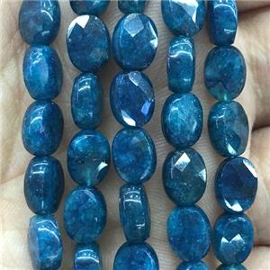 blue Apatite Beads, faceted oval, approx 6x8mm